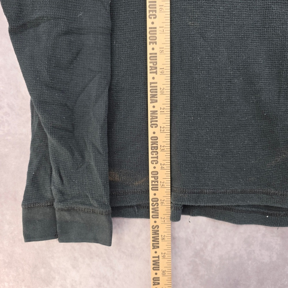 Vintage Ecko Unltd Mens L Waffle Knit Thermal Long Sleeve Shirt Black Sleeve Hit - Picture 8 of 9
